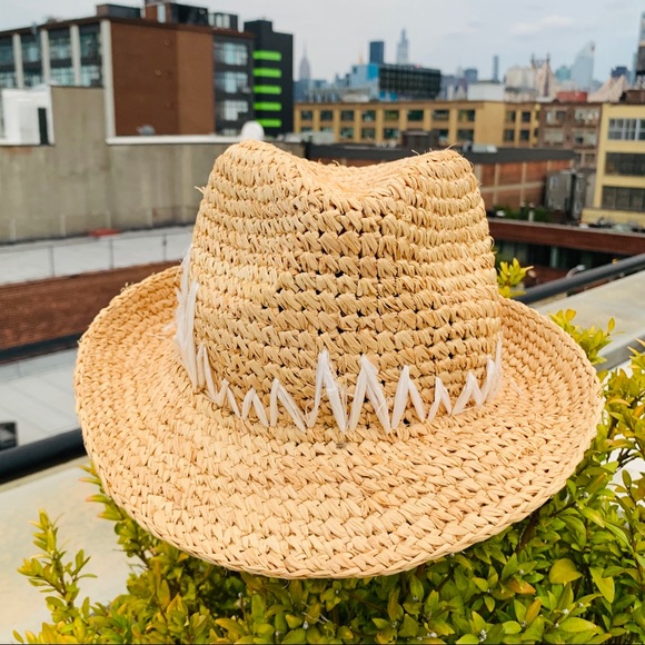 Anthro Tracy Watts New York Straw Straw Fedora Hat - Picture 4 of 16